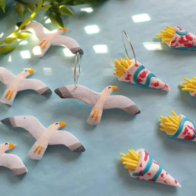 Seagull and Chips Earrings