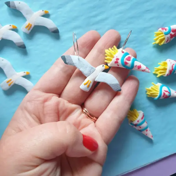 Seagull and Chips Earrings - Image 2